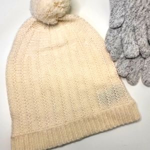 Cream 360 ETC. Pom Pom Winter Beanie
